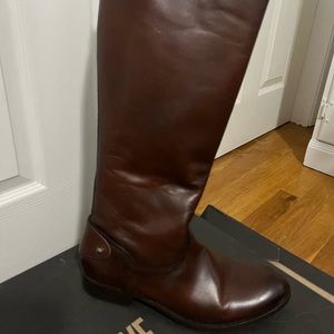Frye Melissa Button Tall Leather Riding Boots